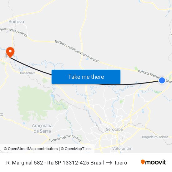 R. Marginal 582 - Itu SP 13312-425 Brasil to Iperó map