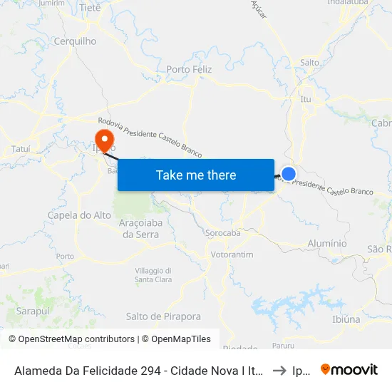 Alameda Da Felicidade 294 - Cidade Nova I Itu - SP Brasil to Iperó map
