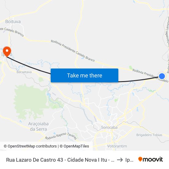 Rua Lazaro De Castro 43 - Cidade Nova I Itu - SP Brasil to Iperó map