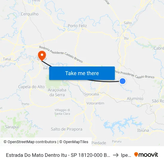 Estrada Do Mato Dentro Itu - SP 18120-000 Brasil to Iperó map