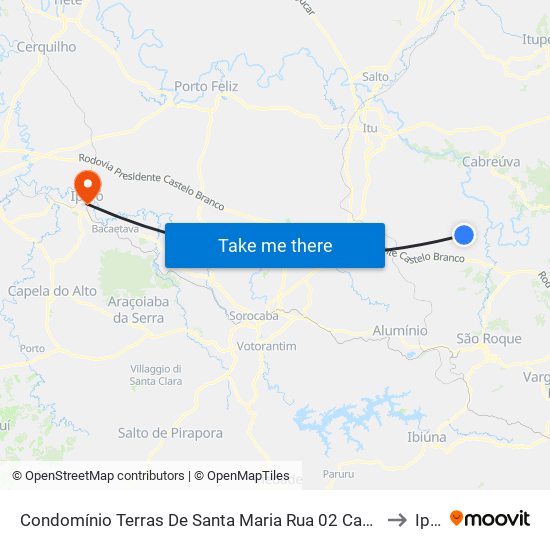 Condomínio Terras De Santa Maria Rua 02 Casa 109 - 02 Itu - SP Brasil to Iperó map