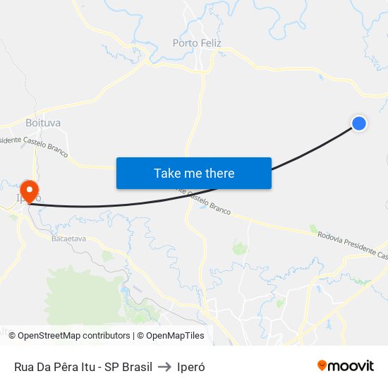 Rua Da Pêra Itu - SP Brasil to Iperó map