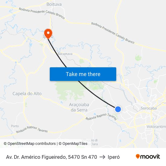 Av. Dr. Américo Figueiredo, 5470 Sn 470 to Iperó map