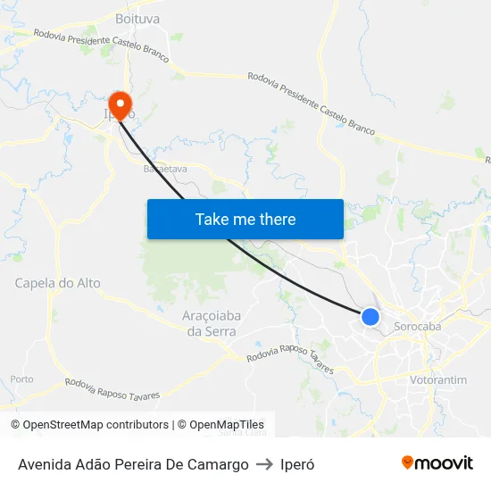 Avenida Adão Pereira De Camargo to Iperó map