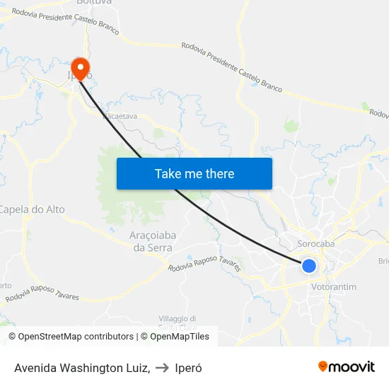Avenida Washington Luiz, to Iperó map