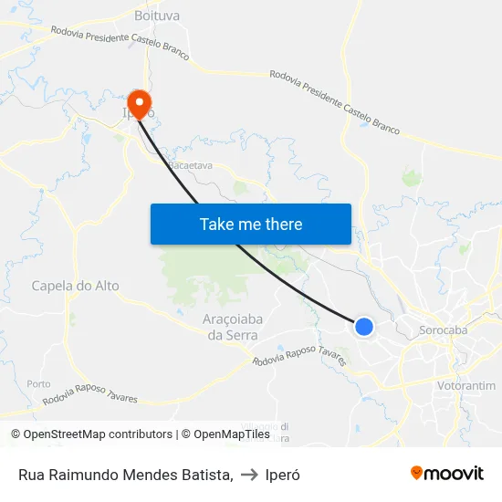 Rua  Raimundo Mendes Batista, to Iperó map