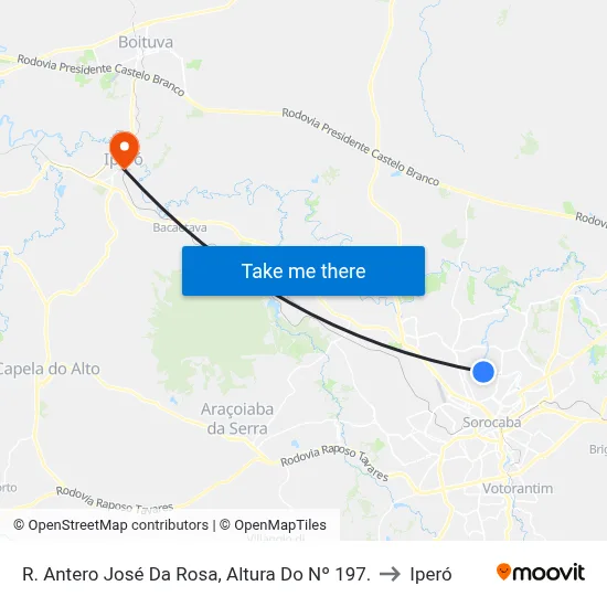 R. Antero José Da Rosa, Altura Do Nº 197. to Iperó map