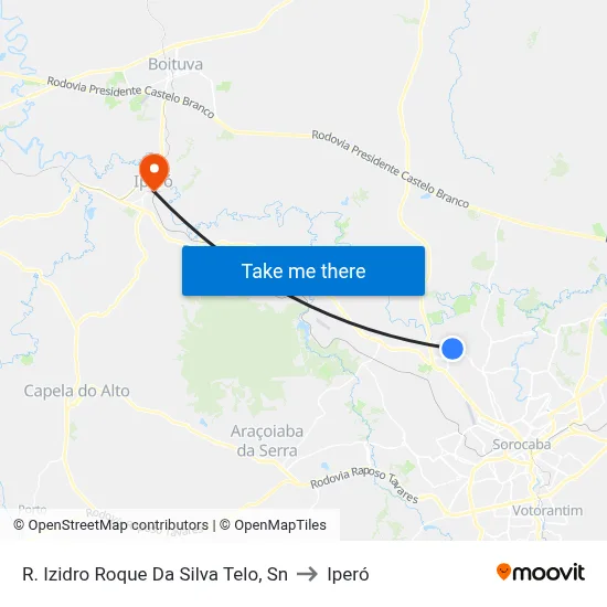 R. Izidro Roque Da Silva Telo, Sn to Iperó map