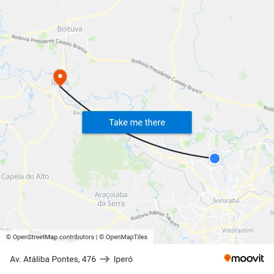Av. Atáliba Pontes, 476 to Iperó map