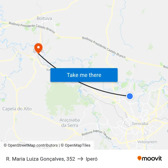 R. Maria Luiza Gonçalves, 352 to Iperó map