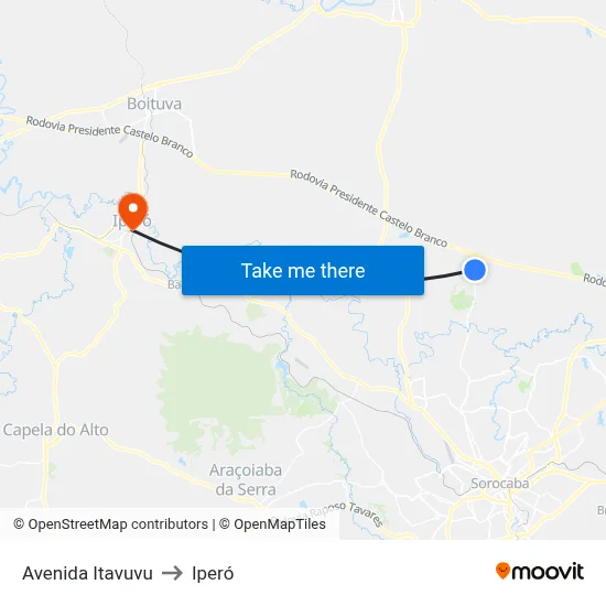 Avenida Itavuvu to Iperó map