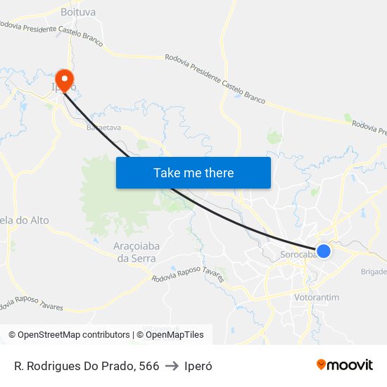 R. Rodrigues Do Prado, 566 to Iperó map