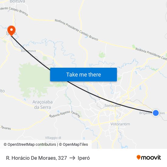 R. Horácio De Moraes, 327 to Iperó map