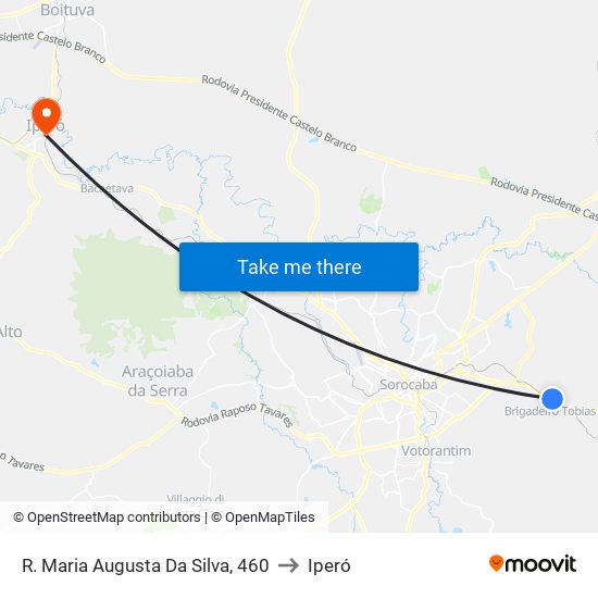 R. Maria Augusta Da Silva, 460 to Iperó map