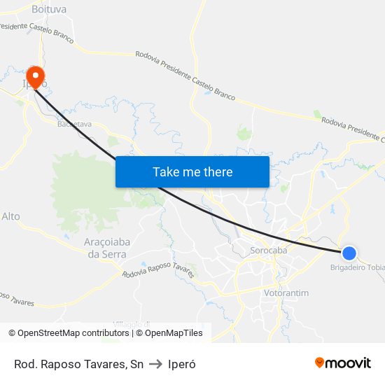 Rod. Raposo Tavares, Sn to Iperó map