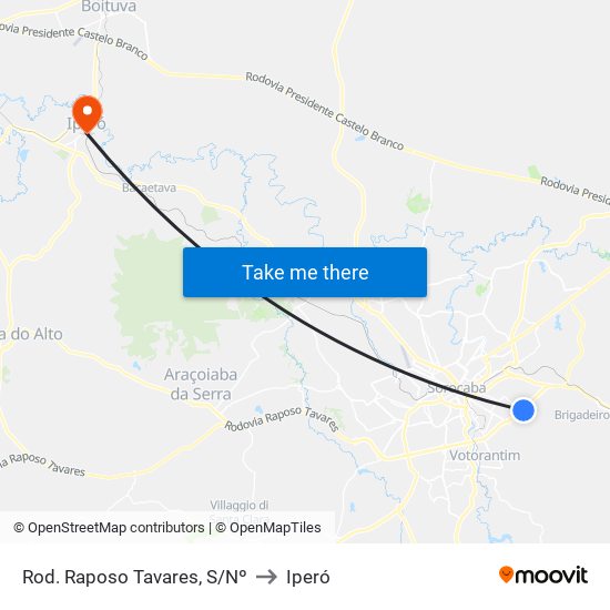 Rod. Raposo Tavares, S/Nº to Iperó map