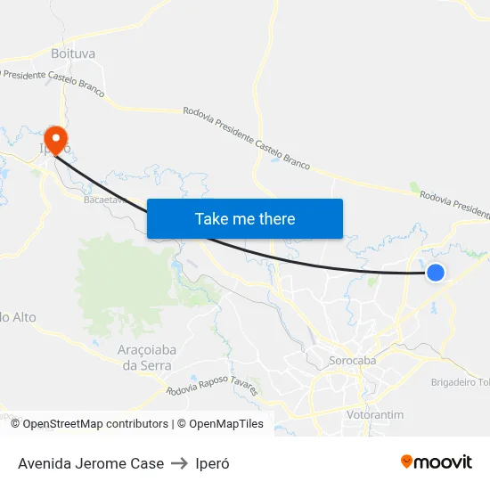 Avenida Jerome Case to Iperó map
