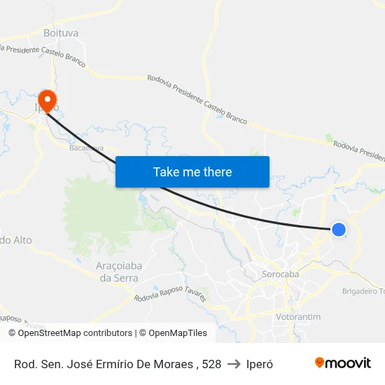 Rod. Sen. José Ermírio De Moraes , 528 to Iperó map