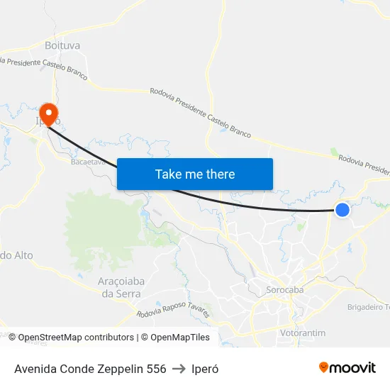 Avenida Conde Zeppelin 556 to Iperó map