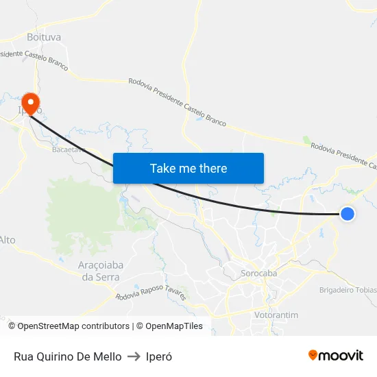 Rua Quirino De Mello to Iperó map
