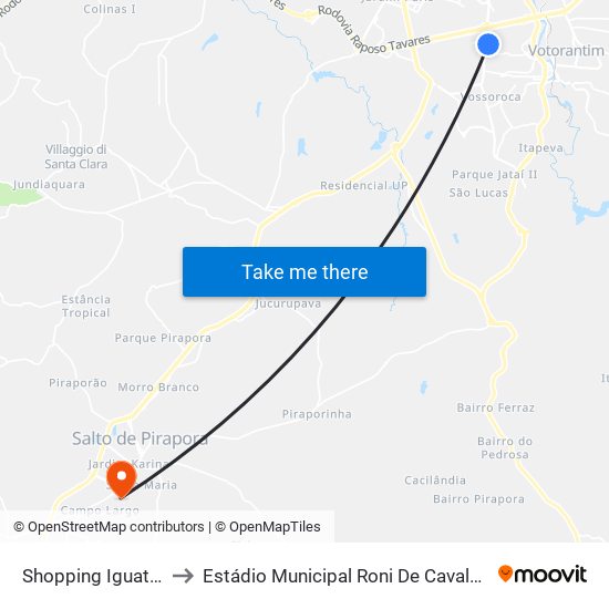 Shopping Iguatemi to Estádio Municipal Roni De Cavalheiros map