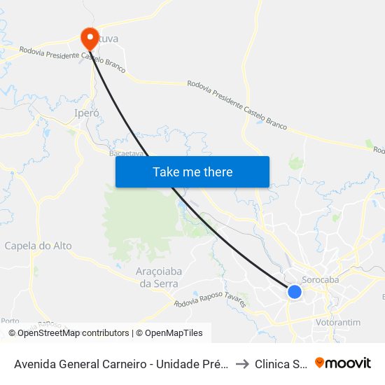 Avenida General Carneiro - Unidade Pré-Hospitalar Da Zona Oeste to Clinica São José map