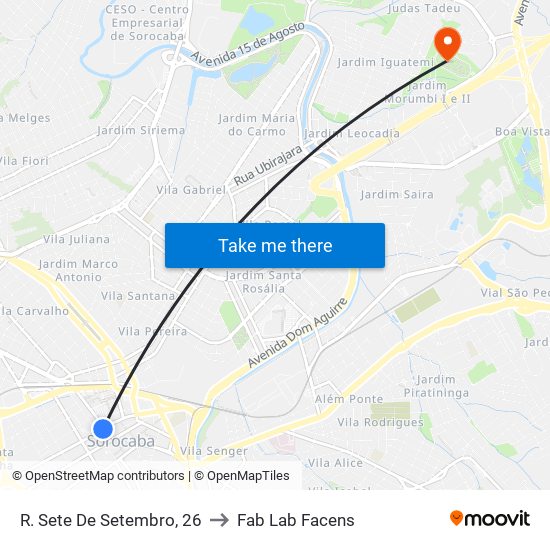 R. Sete De Setembro, 26 to Fab Lab Facens map