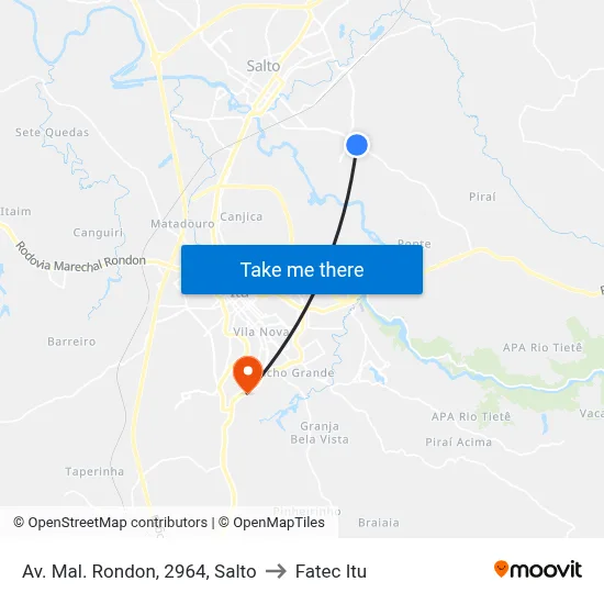 Av. Mal. Rondon, 2964, Salto to Fatec Itu map