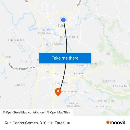 Rua Carlos Gomes, 310 to Fatec Itu map