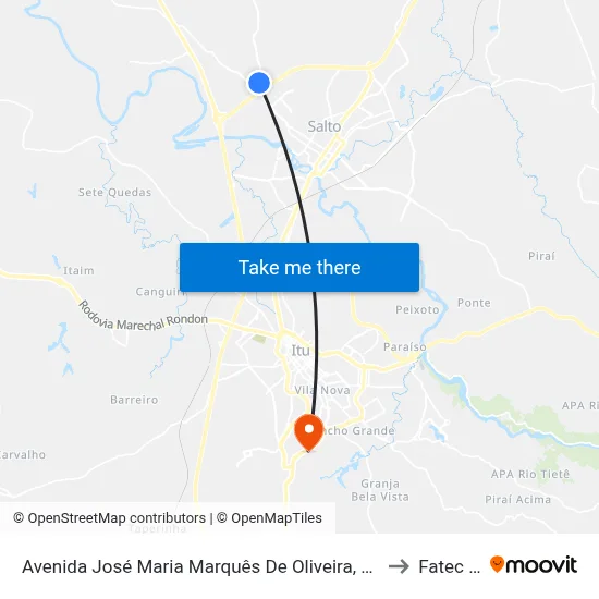 Avenida José Maria Marquês De Oliveira, 275-329 to Fatec Itu map