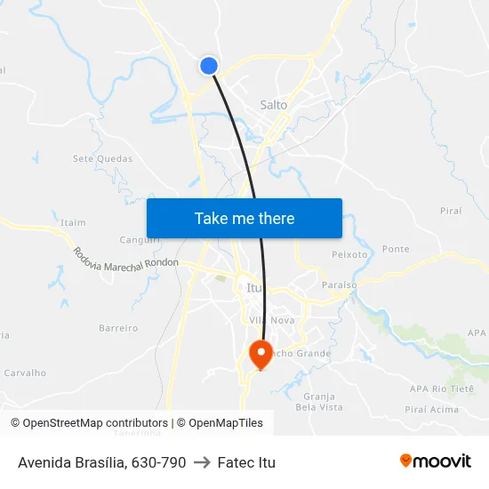 Avenida Brasília, 630-790 to Fatec Itu map