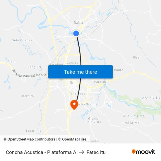Concha Acustica - Plataforma A to Fatec Itu map
