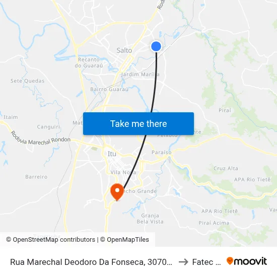 Rua Marechal Deodoro Da Fonseca, 3070-3104 to Fatec Itu map