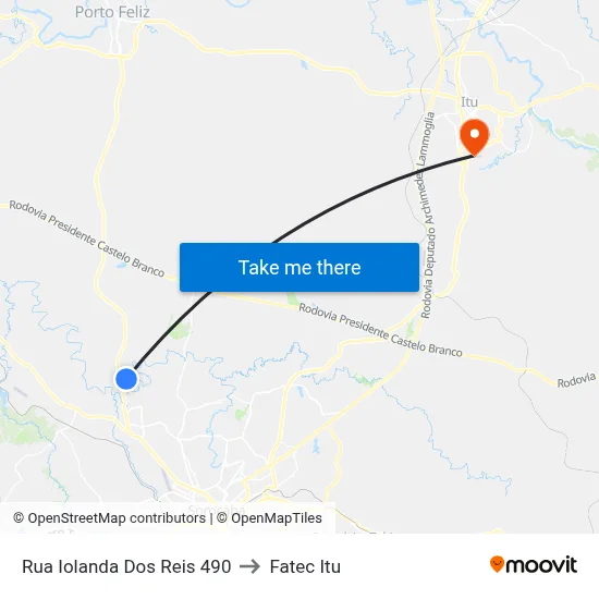 Rua Iolanda Dos Reis 490 to Fatec Itu map