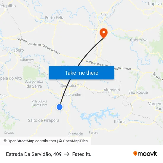 Estrada Da Servidão, 409 to Fatec Itu map