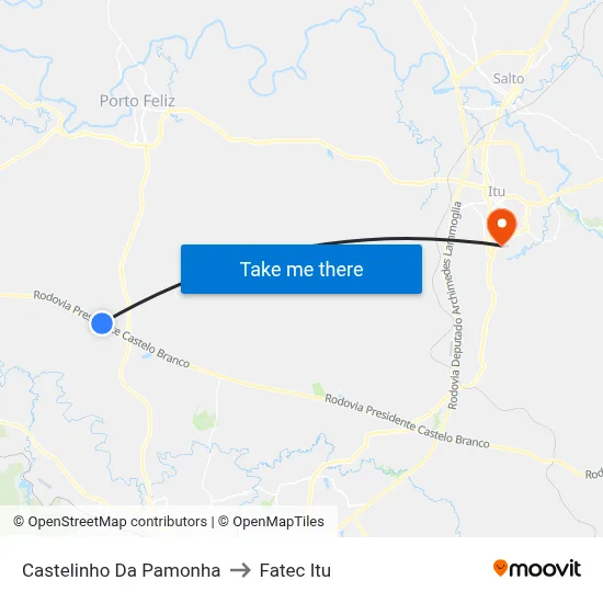 Castelinho Da Pamonha to Fatec Itu map