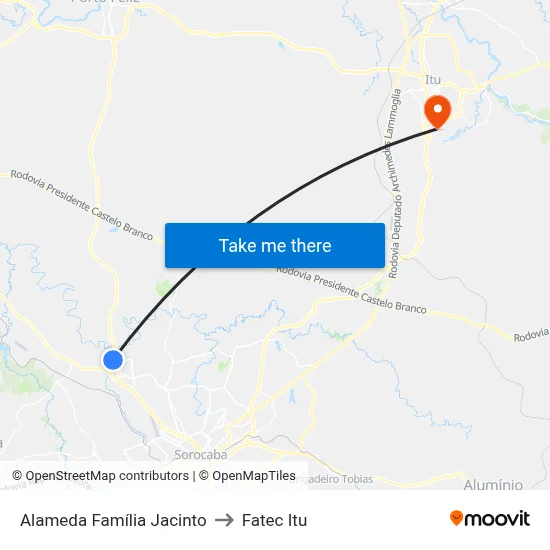 Alameda Família Jacinto to Fatec Itu map