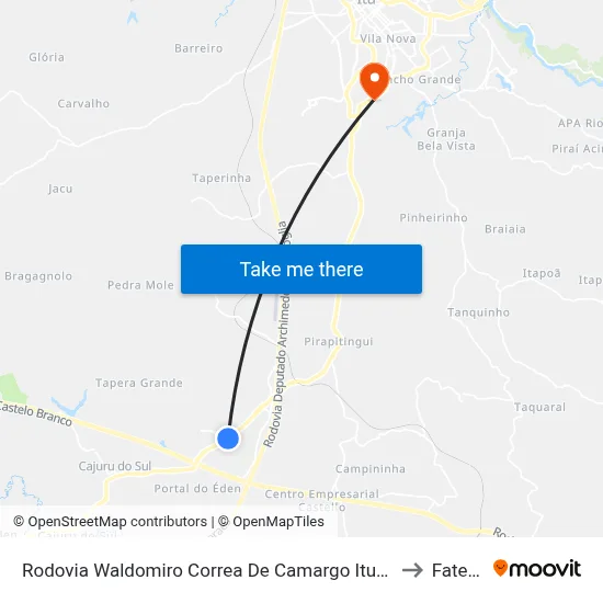 Rodovia Waldomiro Correa De Camargo Itu - São Paulo Brasil to Fatec Itu map