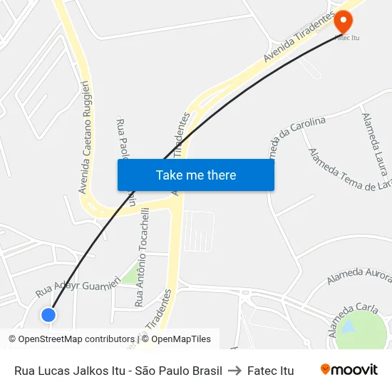 Rua Lucas Jalkos Itu - São Paulo Brasil to Fatec Itu map