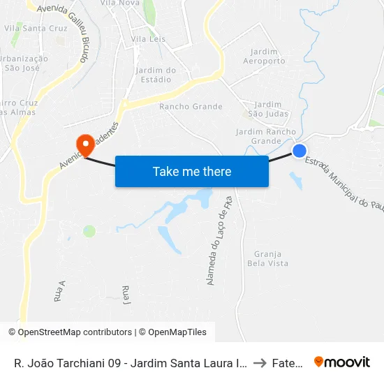 R. João Tarchiani 09 - Jardim Santa Laura Itu - SP Brasil to Fatec Itu map