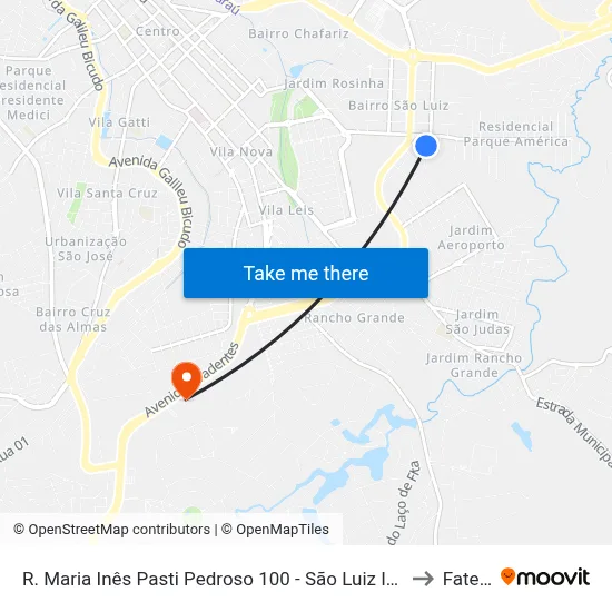 R. Maria Inês Pasti Pedroso 100 - São Luiz Itu - SP 13304-274 Brasil to Fatec Itu map