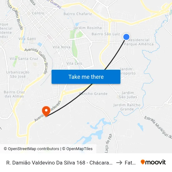 R. Damião Valdevino Da Silva 168 - Chácaras Primavera Itu - SP Brasil to Fatec Itu map