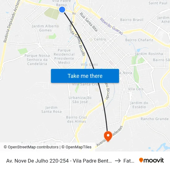 Av. Nove De Julho 220-254 - Vila Padre Bento Itu - SP 13313-001 Brasil to Fatec Itu map