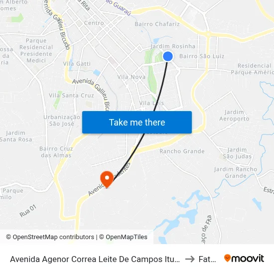 Avenida Agenor Correa Leite De Campos Itu - São Paulo 13303 Brasil to Fatec Itu map