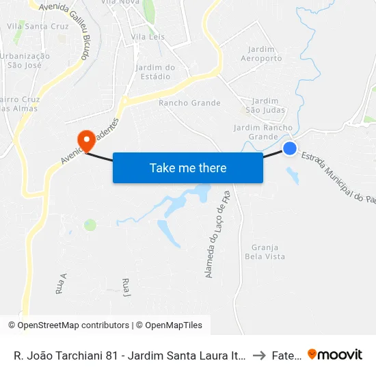 R. João Tarchiani 81 - Jardim Santa Laura Itu - SP 13306-671 Brasil to Fatec Itu map