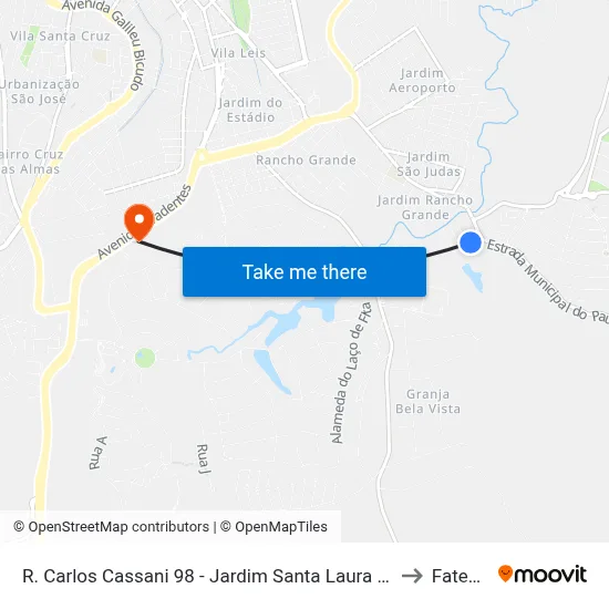 R. Carlos Cassani 98 - Jardim Santa Laura Itu - SP Brasil to Fatec Itu map