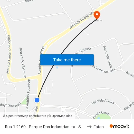 Rua 1 2160 - Parque Das Industrias Itu - SP Brasil to Fatec Itu map