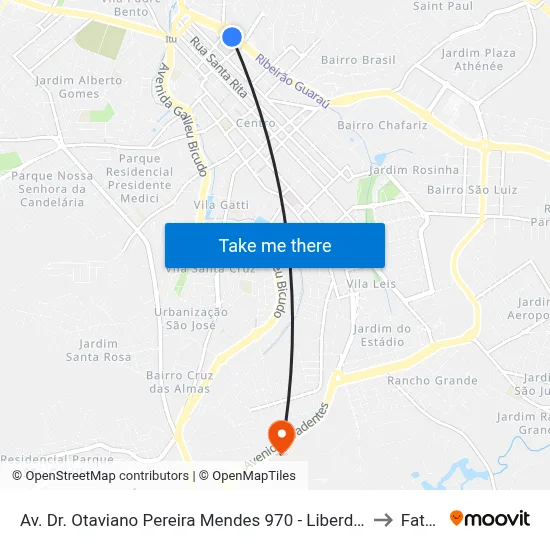 Av. Dr. Otaviano Pereira Mendes 970 - Liberdade Itu - SP 13301-000 Brasil to Fatec Itu map