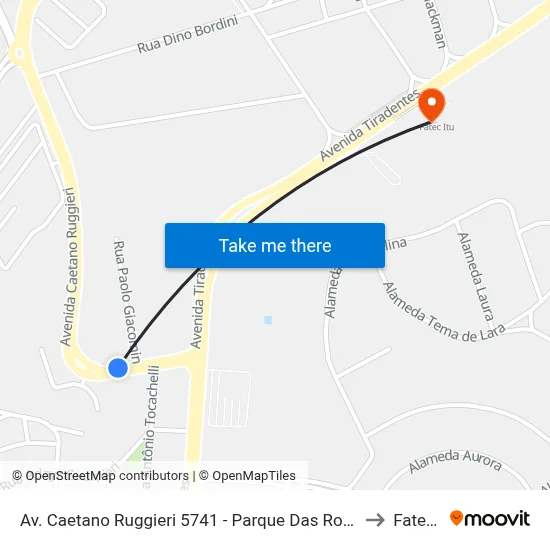 Av. Caetano Ruggieri 5741 - Parque Das Rosas Itu - SP Brasil to Fatec Itu map