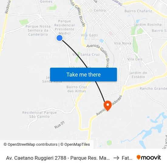 Av. Caetano Ruggieri 2788 - Parque Res. Mayard Itu - SP 13310-150 Brasil to Fatec Itu map